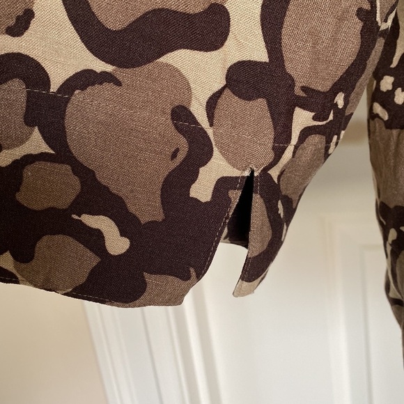 East 5th linen button down blouse. Pebble print, collared Mature brand Size PL - Picture 6 of 10